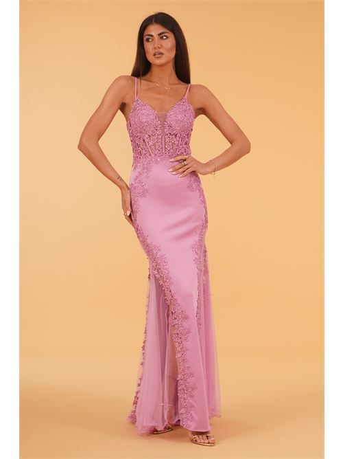 Abito lungo con macrame' e corallini The Dress London | AZALEAMAUVE